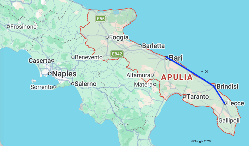 Bari to Lecce